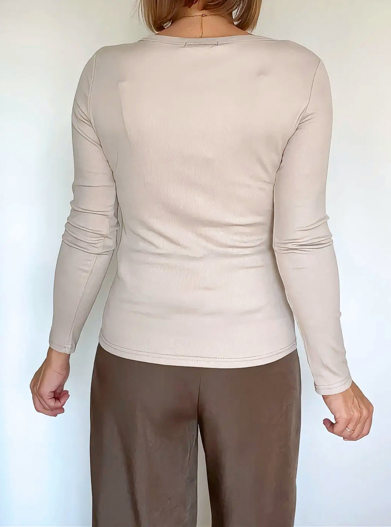 top femme Théo taupe de dos
