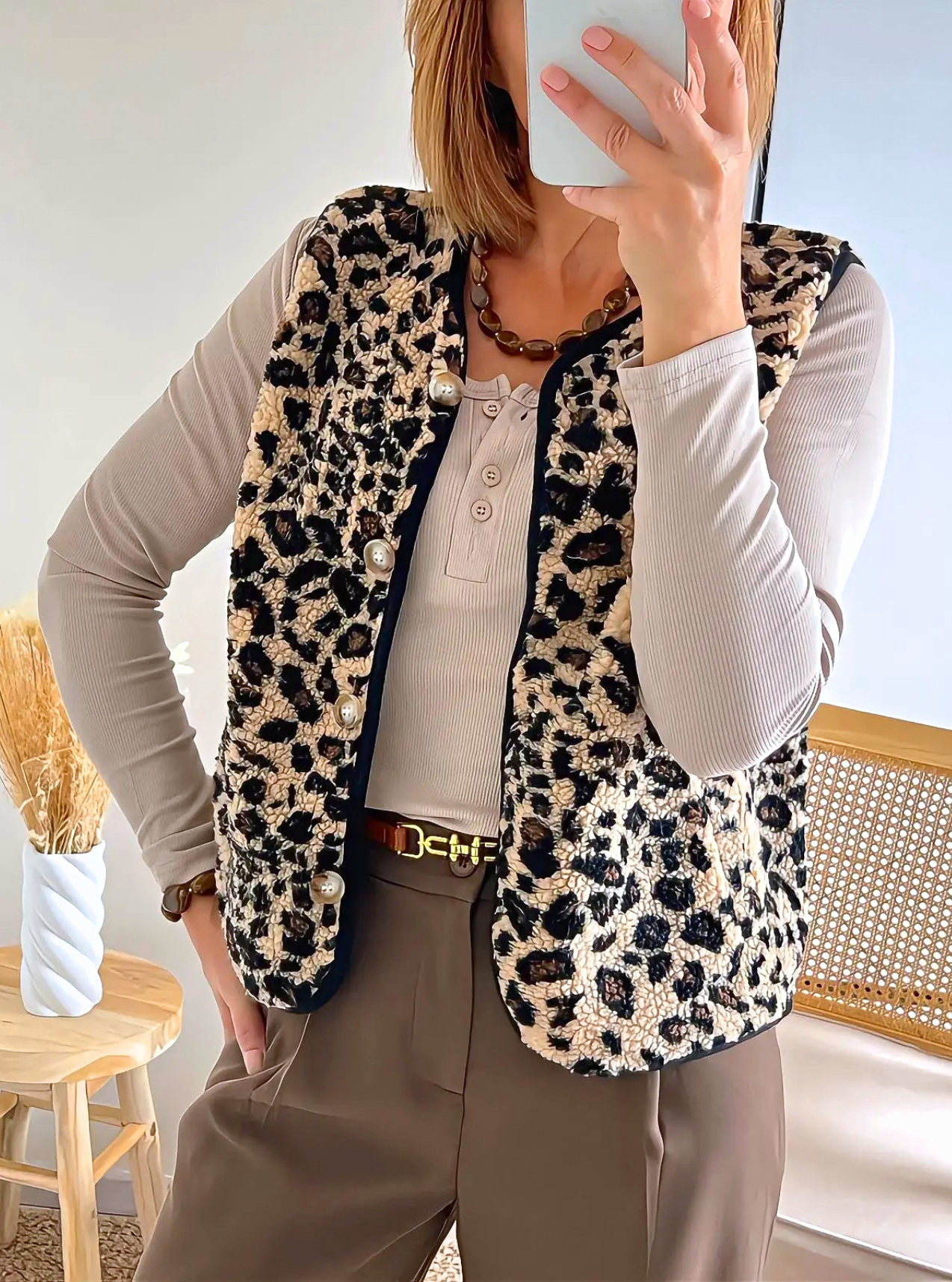 Gilet femme léopard Lino