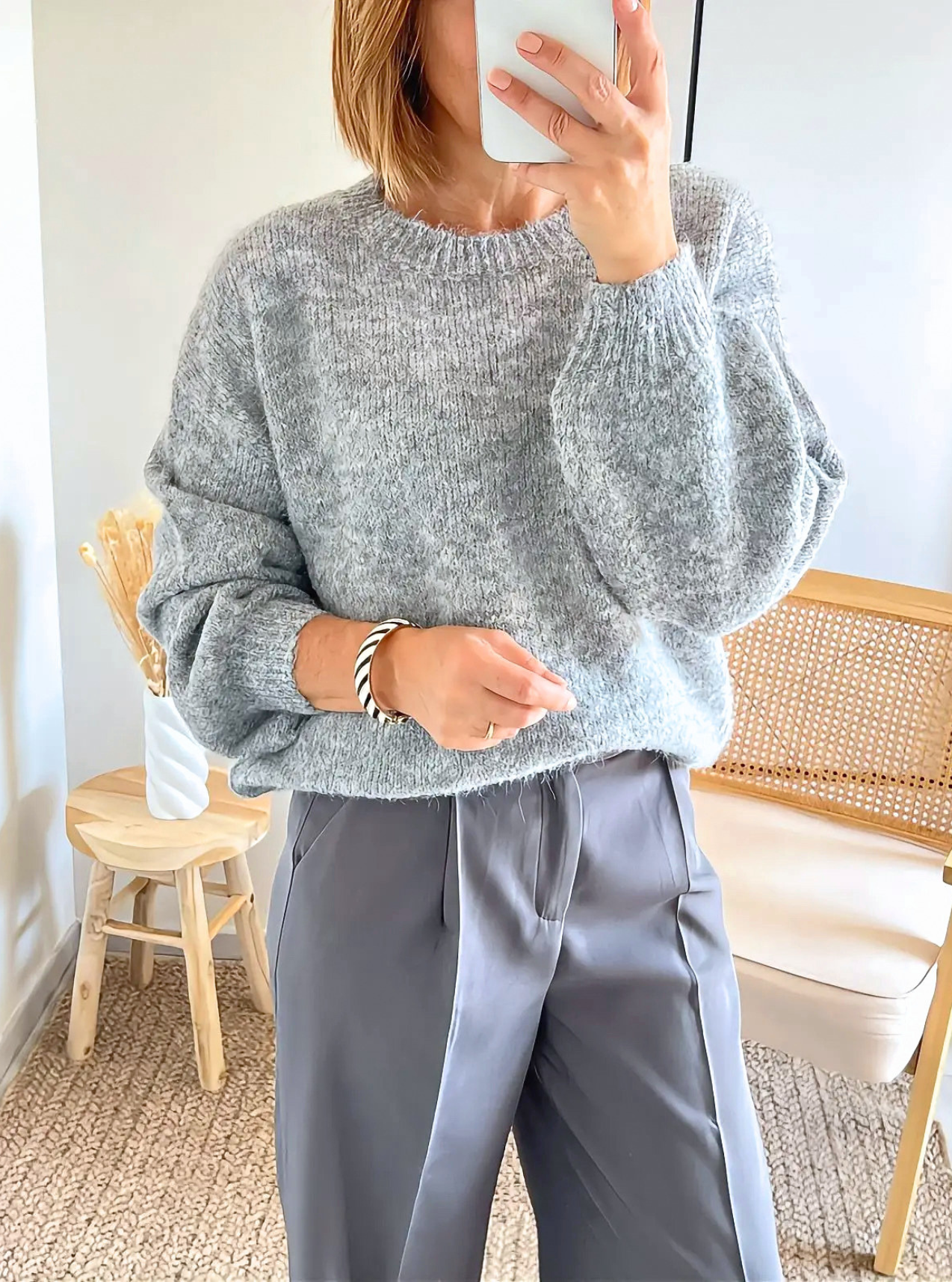 pull intemporel gris Paco