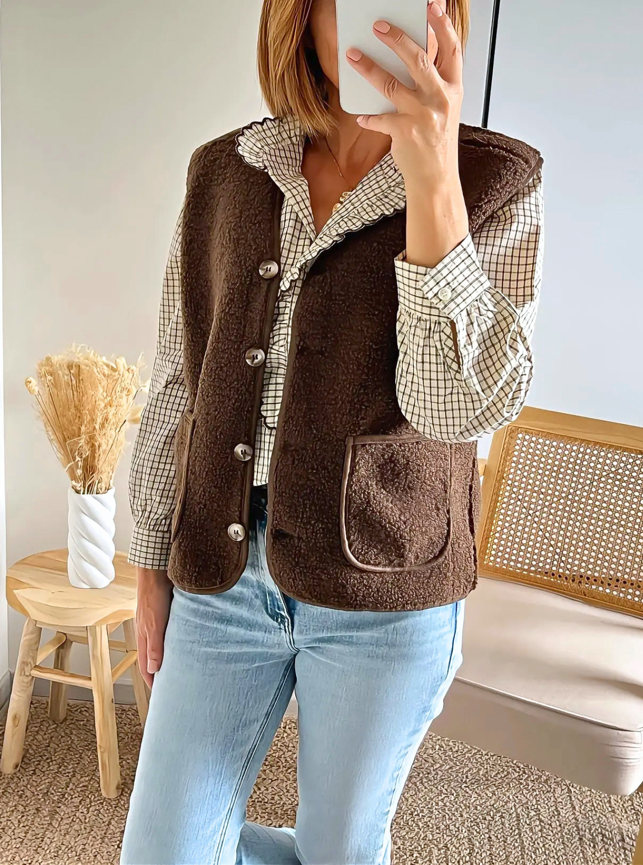 Gilet sans manches femme choco