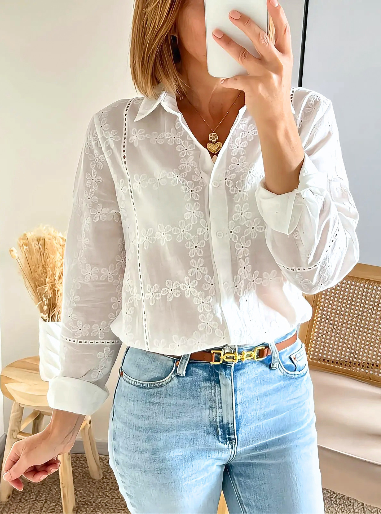 chemise femme Colette en coton blanc