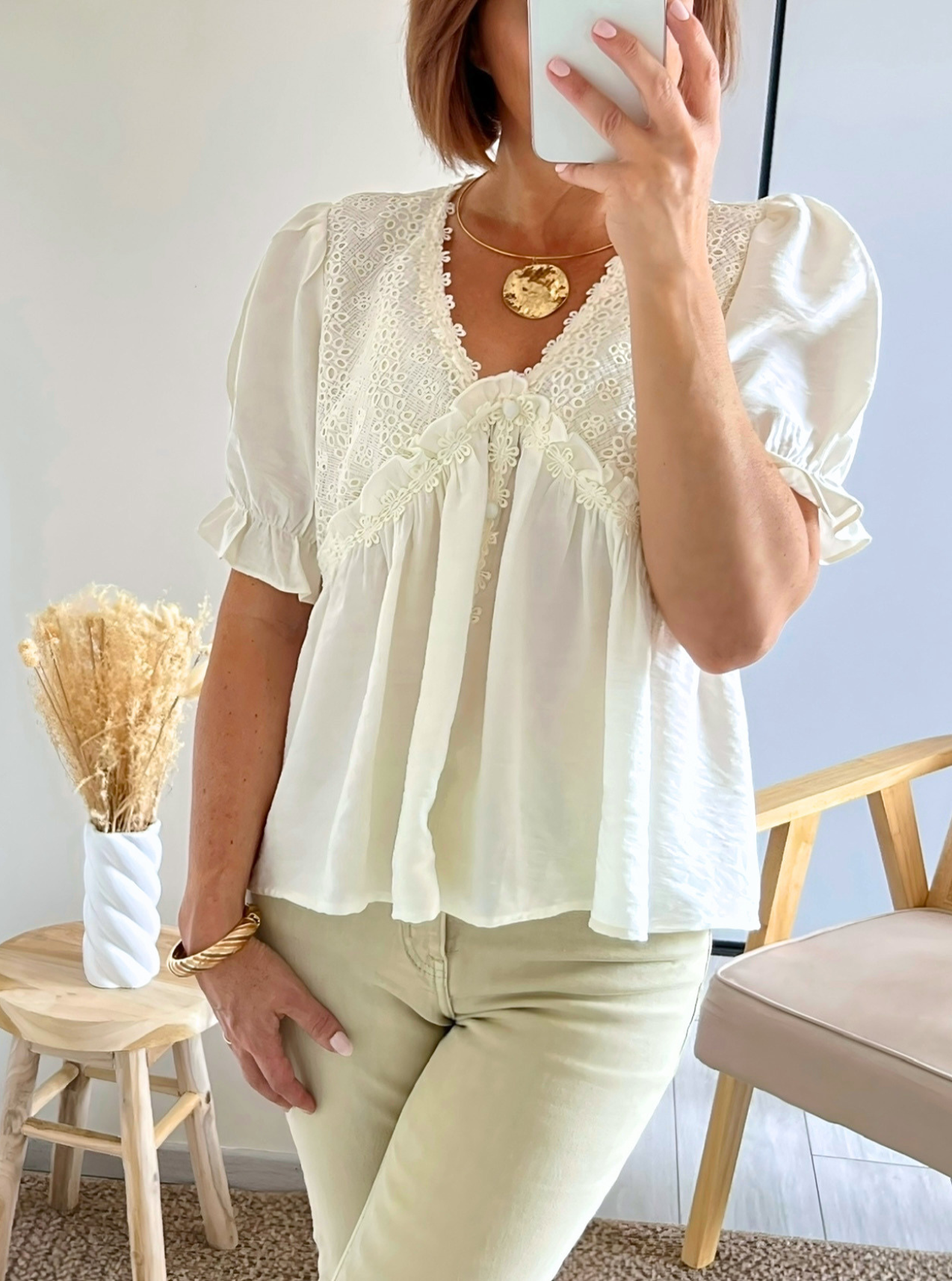 blouse bohème femme Louison écru