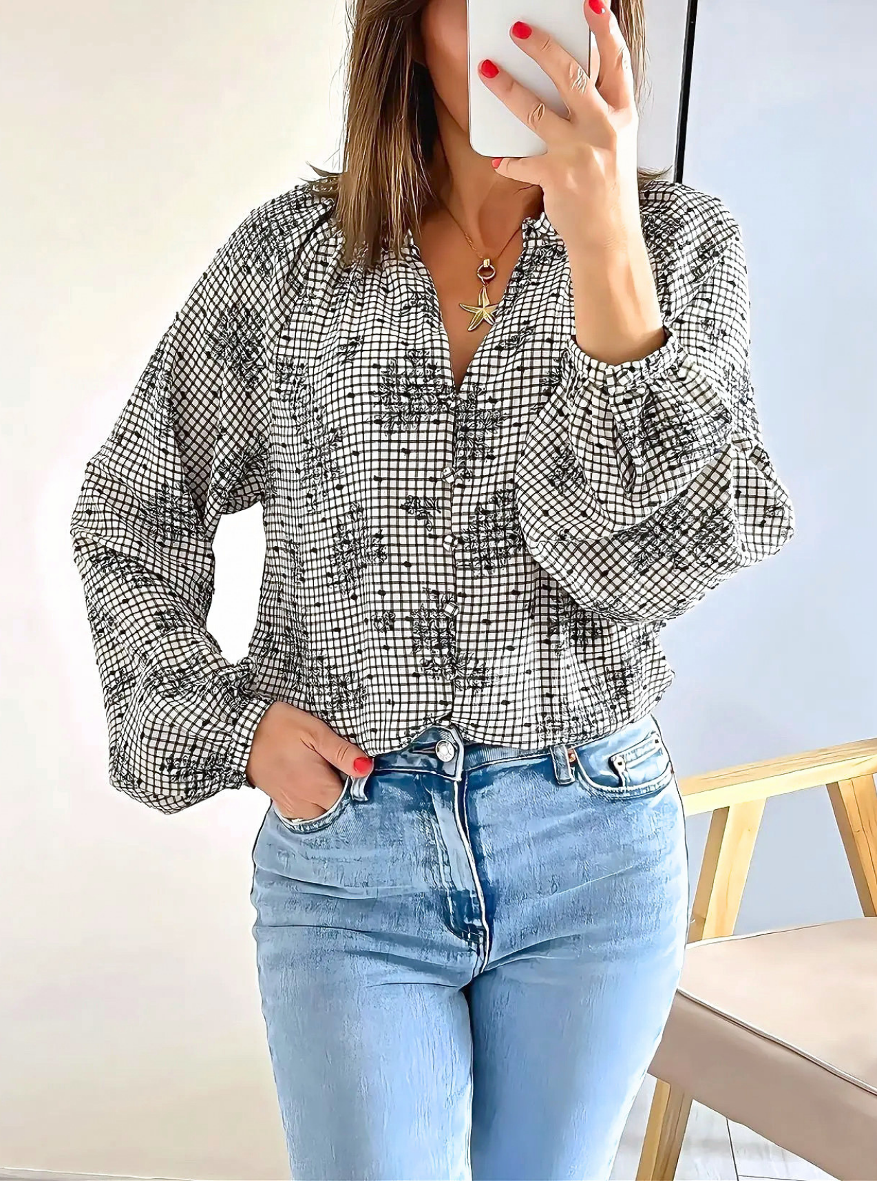 blouse Evana femme manches longues