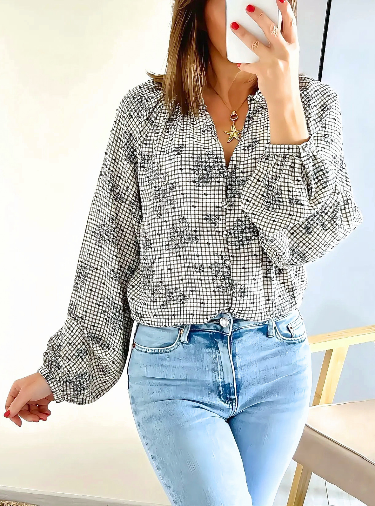 blouse marine femme Evana