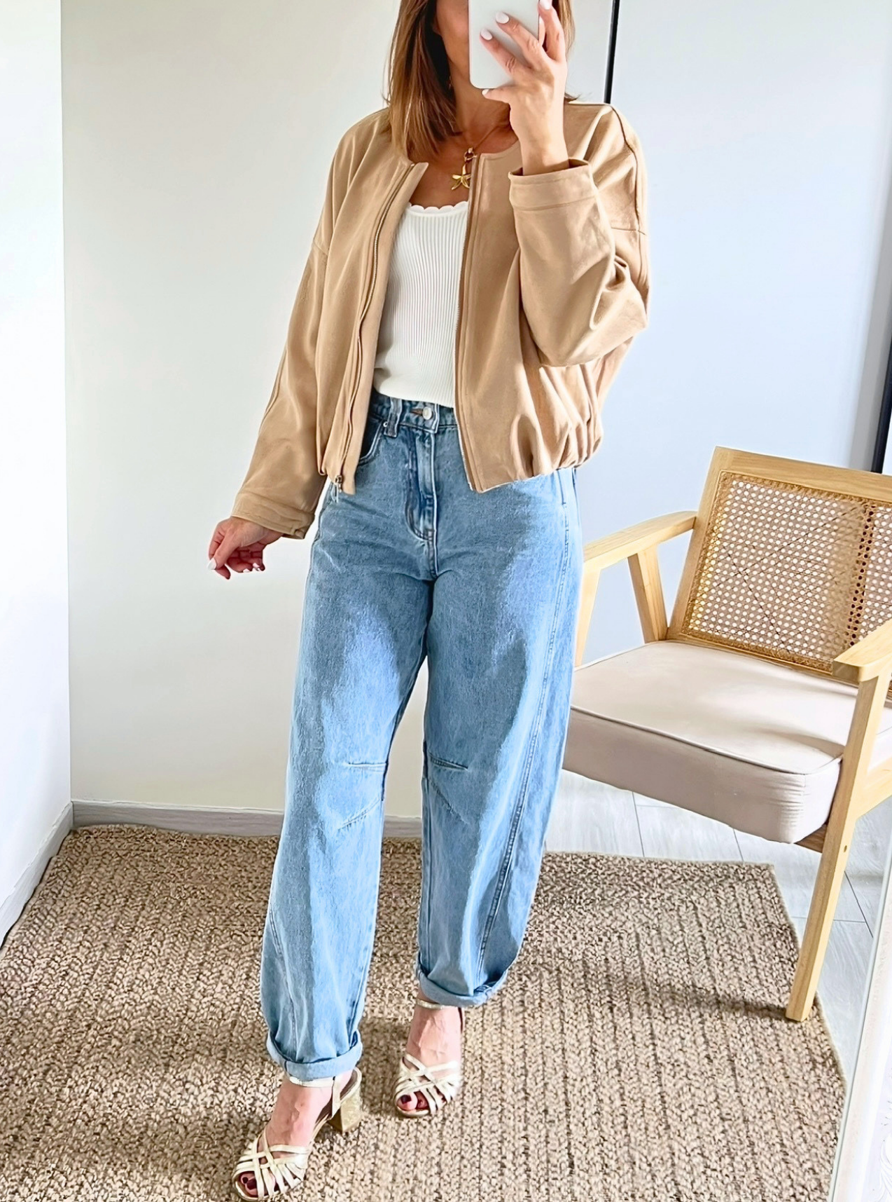 jean femme bleu coupe ballon Ruben