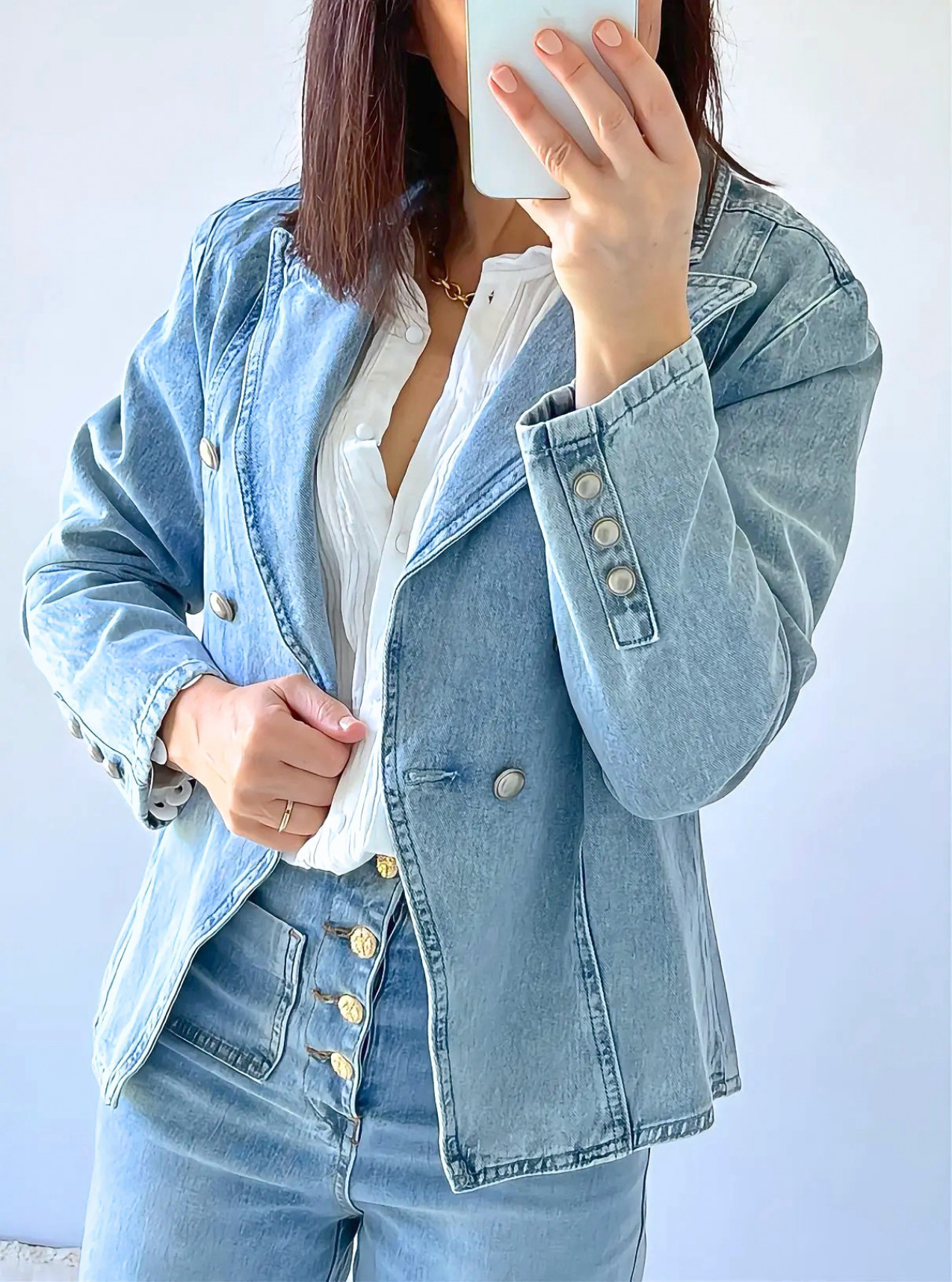 veste femme jean bleu clair agathe
