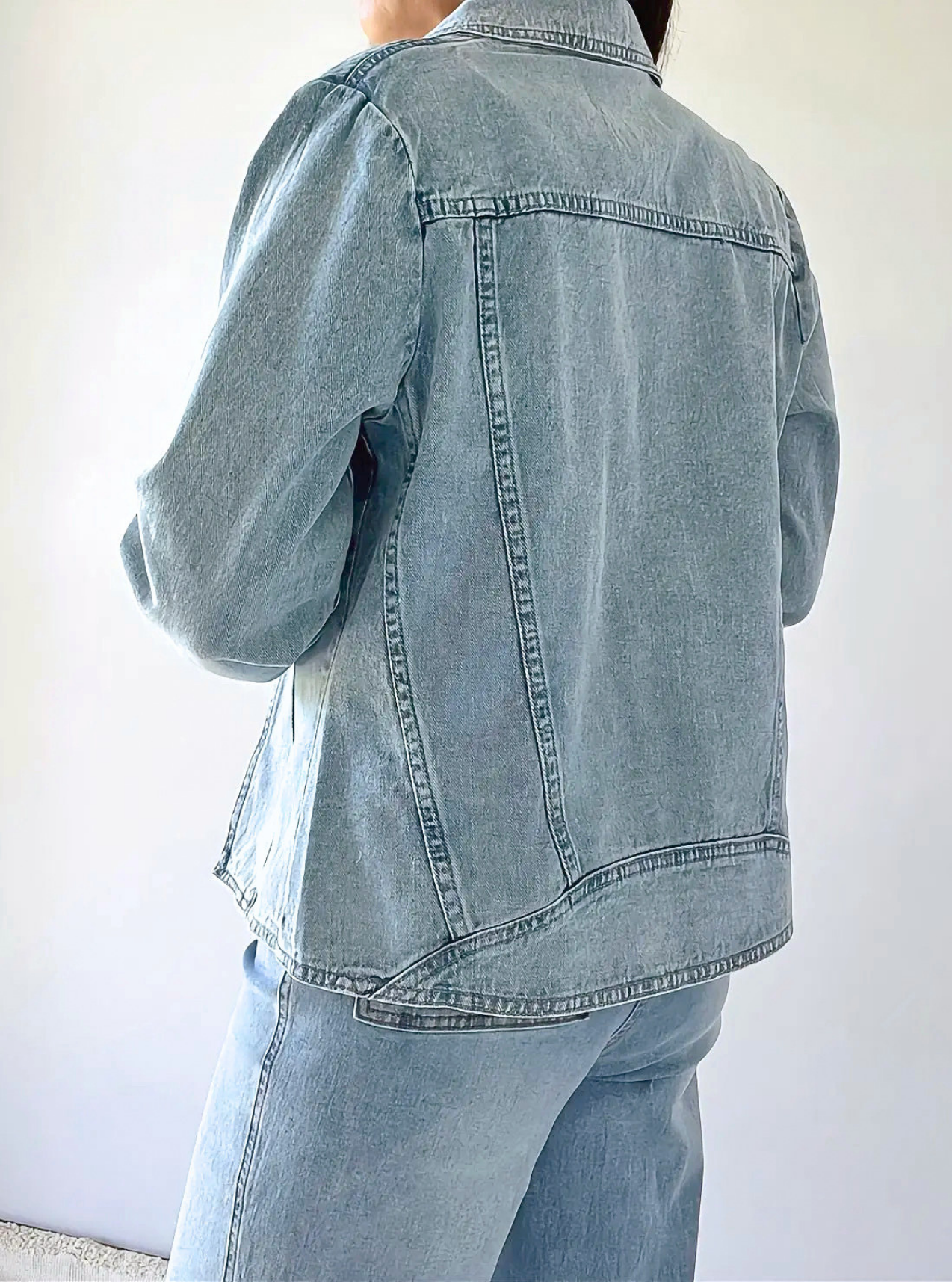 veste agathe femme jean bleu clair