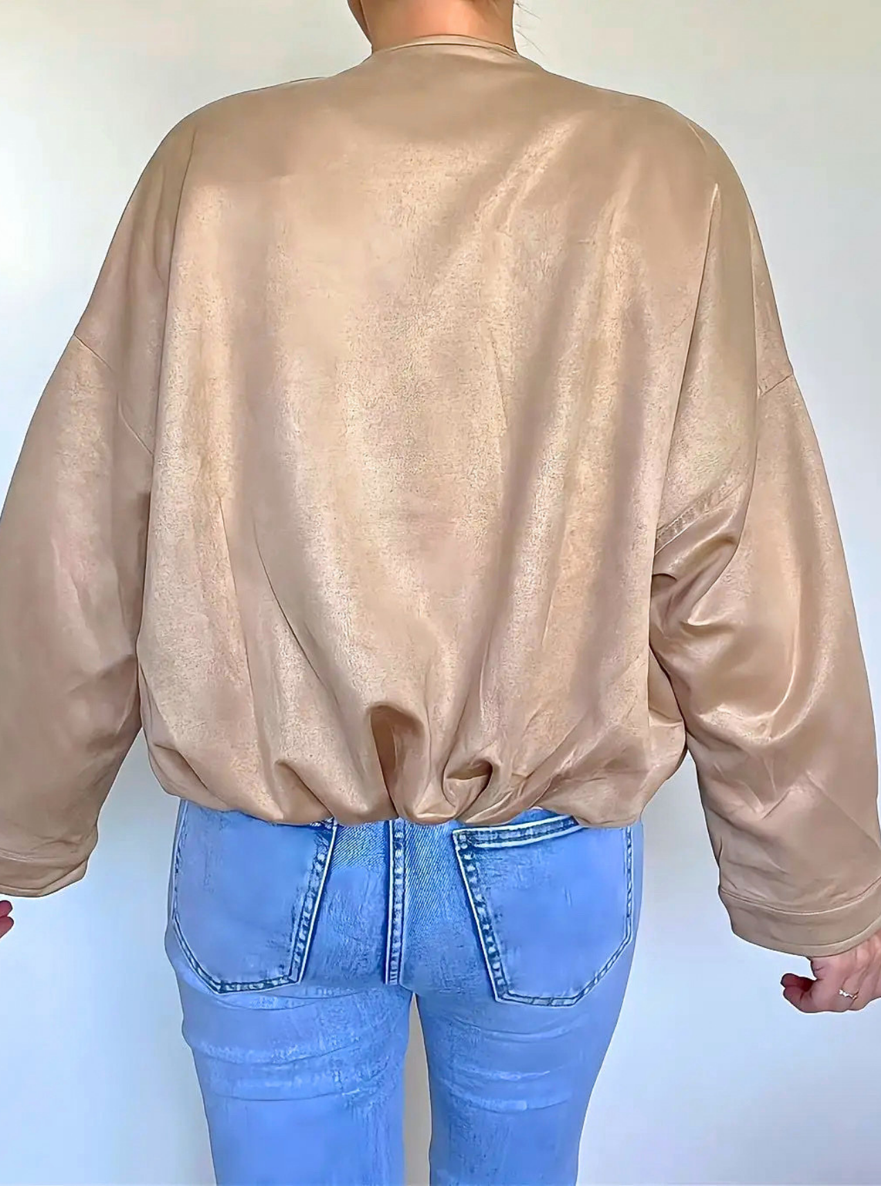 veste suédine Eden beige femme de dos