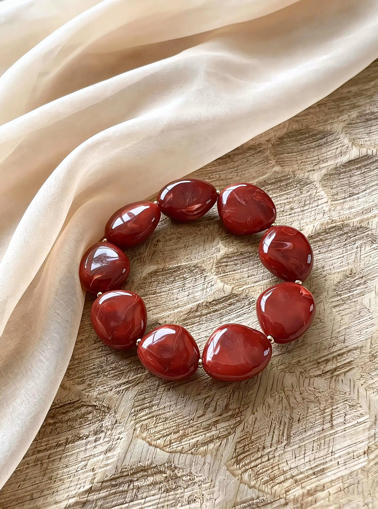 bracelet femme Meline bordeaux en résine