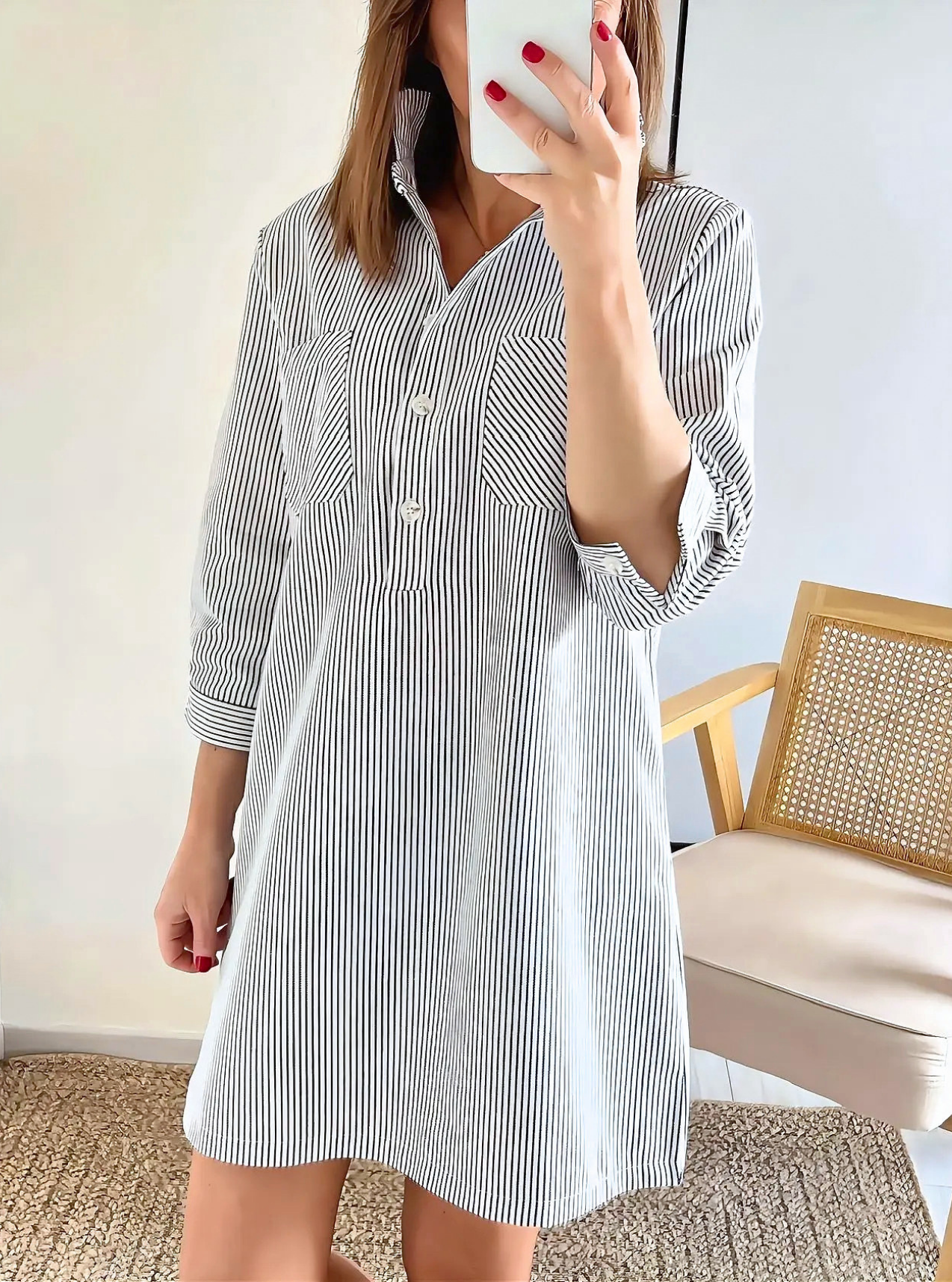 robe courte denim rayé Vicky