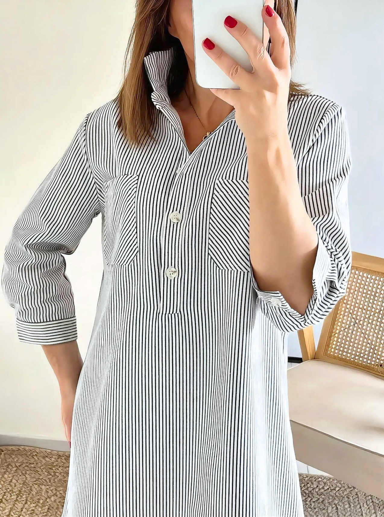 robe denim rayé Vicky