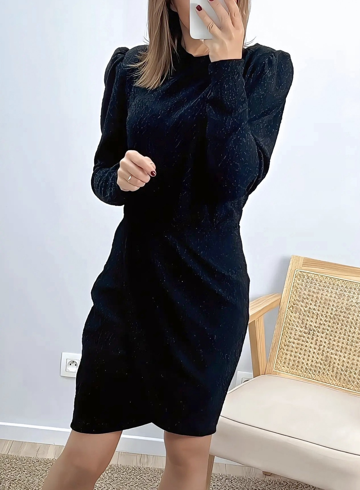 robe courte femme noire Delia