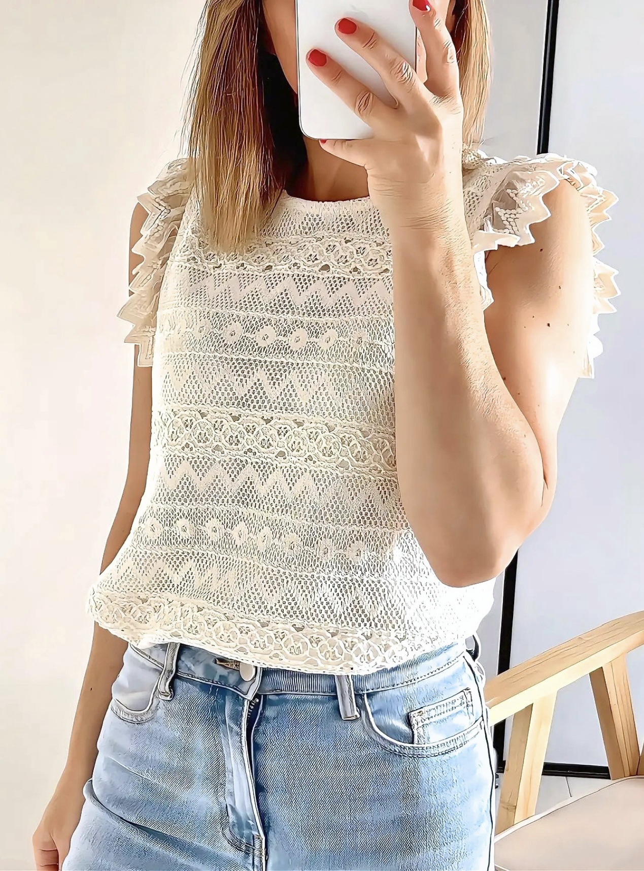 top sans manches Esmée beige femme