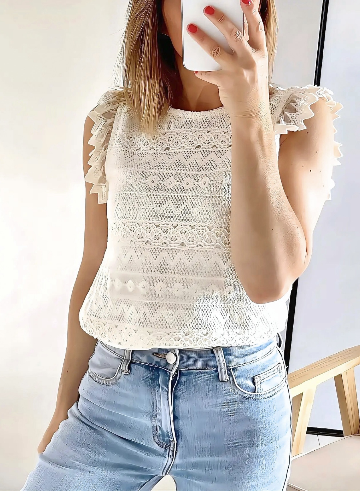 top beige sans manches Esmée