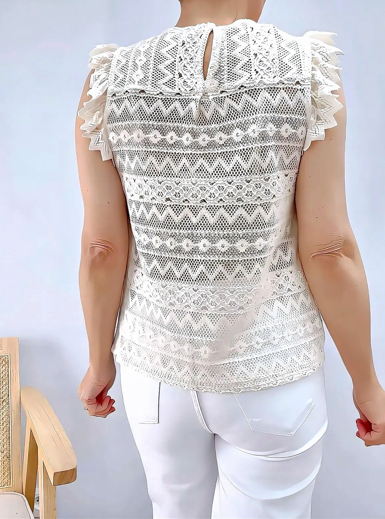 top Esmée beige de dos