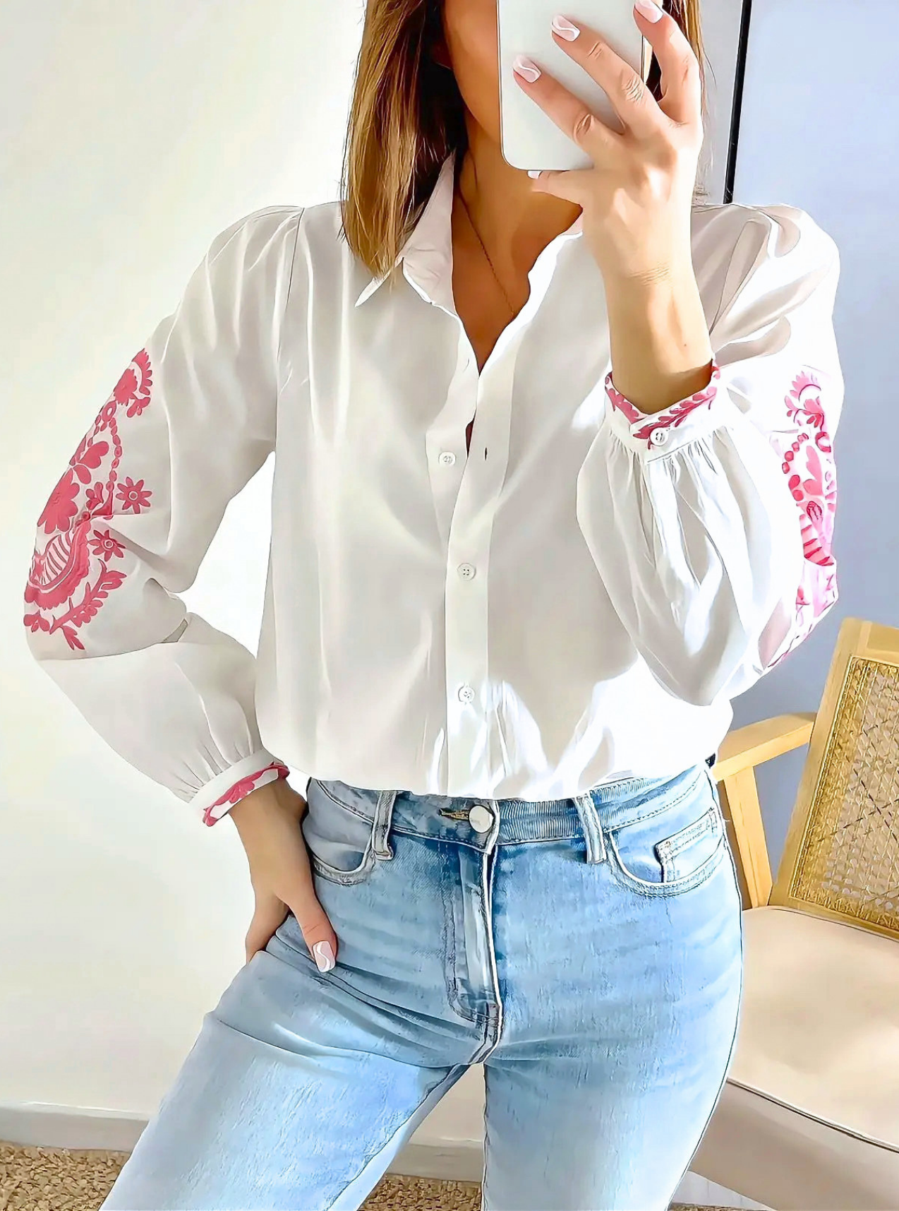 chemise Théa coton avec broderies