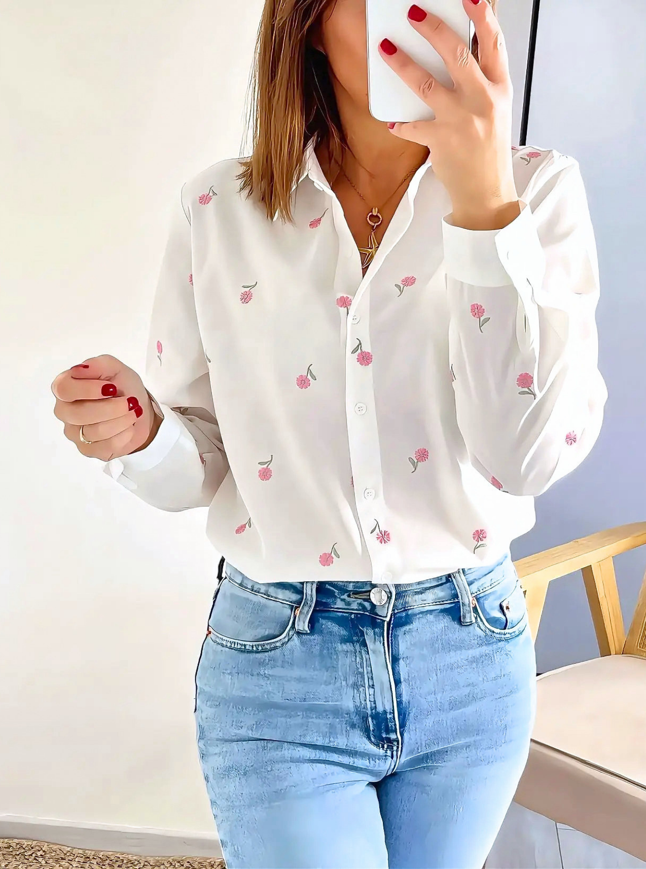 chemise femme brodée Rosy