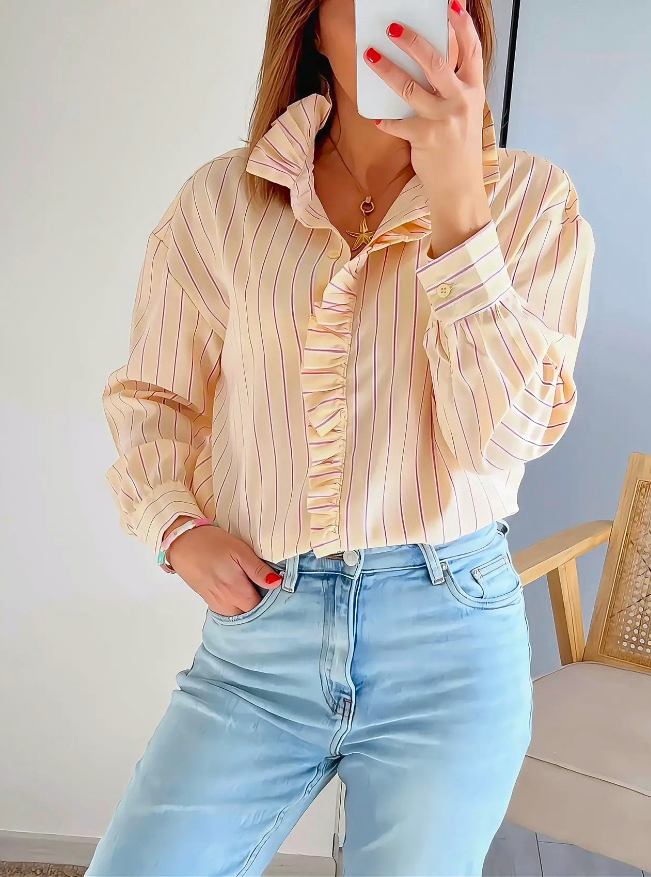 chemise femme rayée Alma jaune