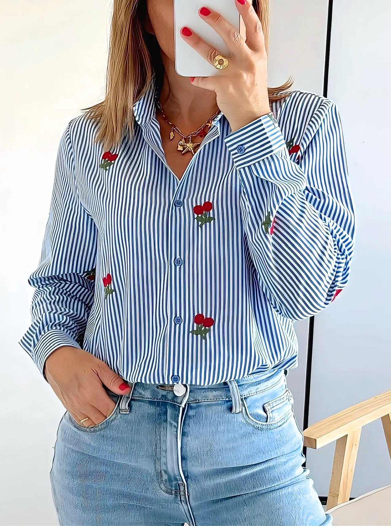chemise femme Clarisse fleurs brodées