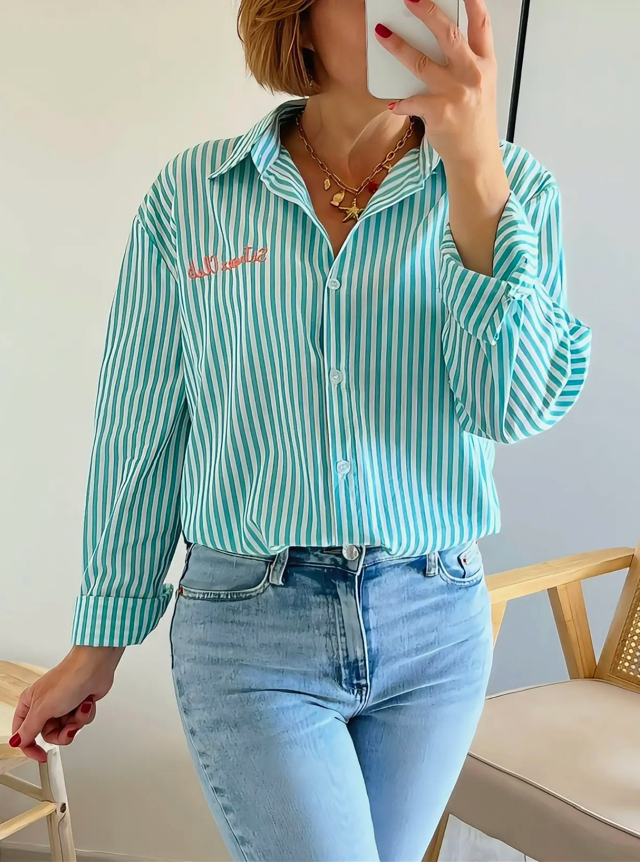 chemise femme saint tropez brodée