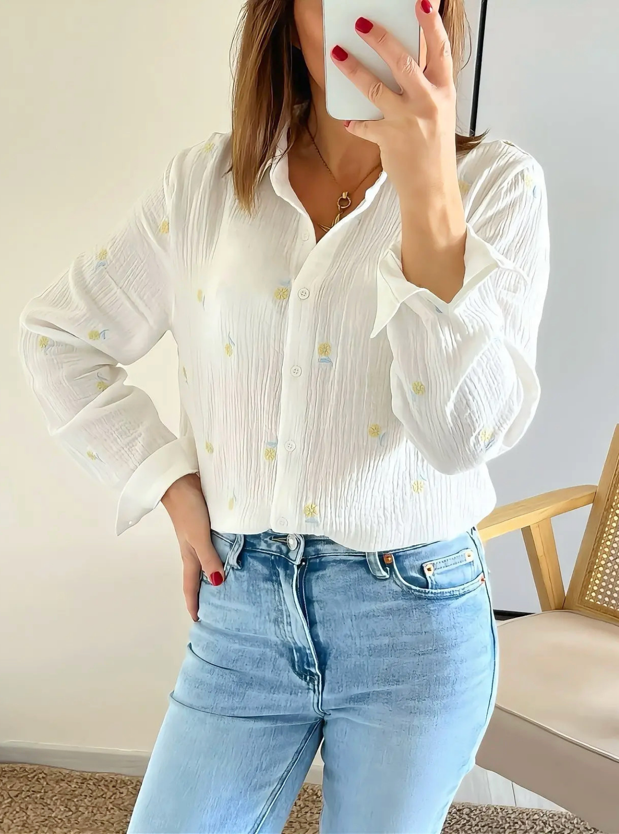 chemise blanche Eva en gaze de coton