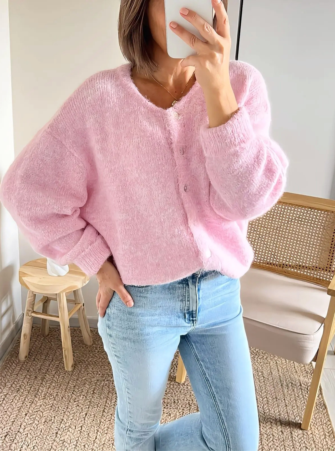 gilet doux ample femme Ezio