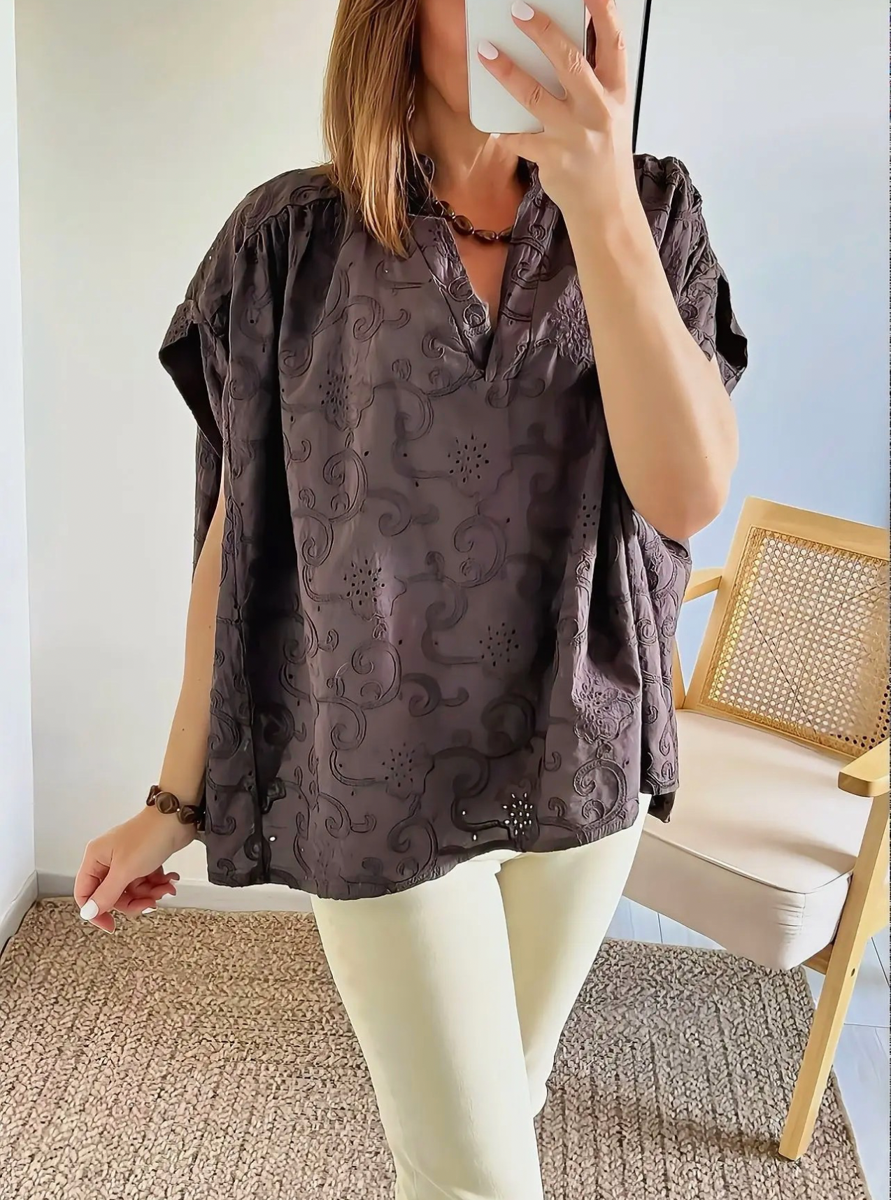 blouse choco femme Solya