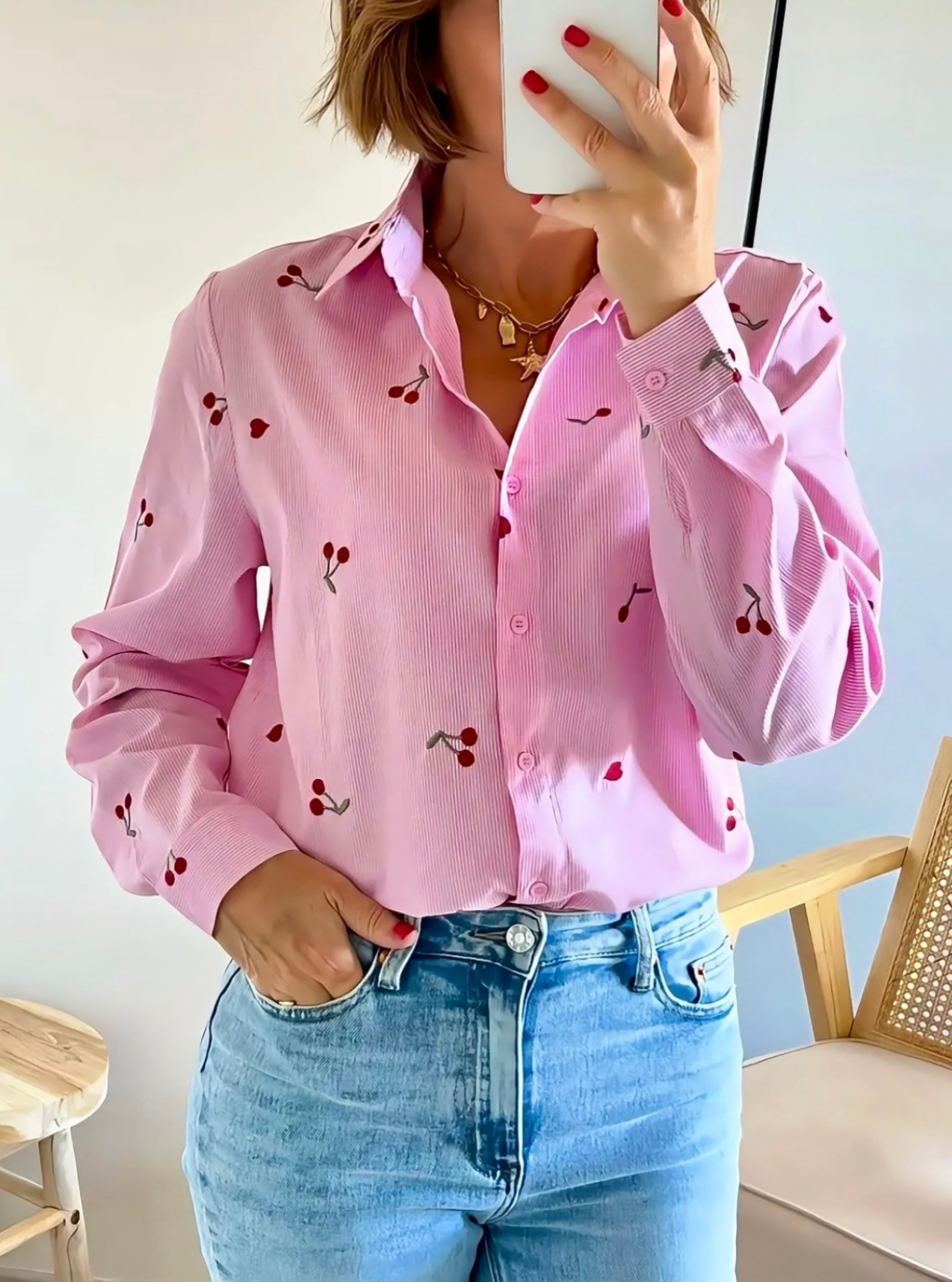 chemise femme Florine coeurs cerises
