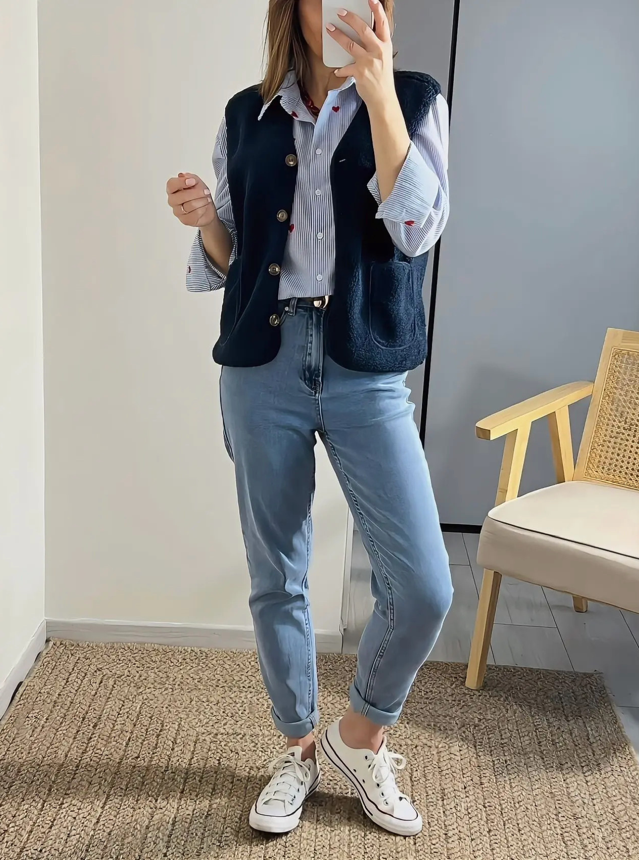 jean femme mom Riley