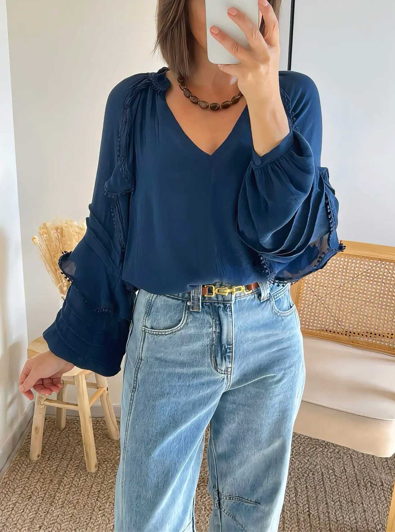 blouse Joanna boheme avec volants