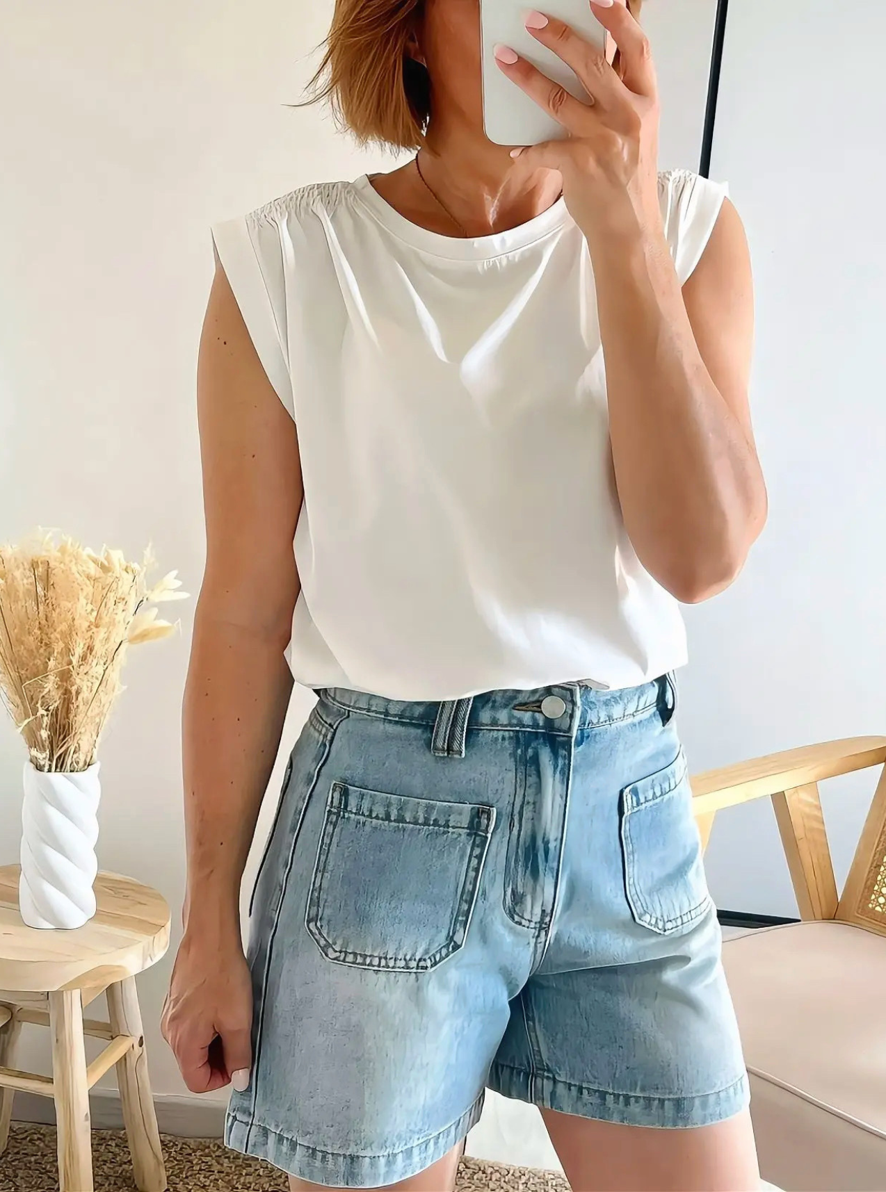 top femme Mary en coton blanc