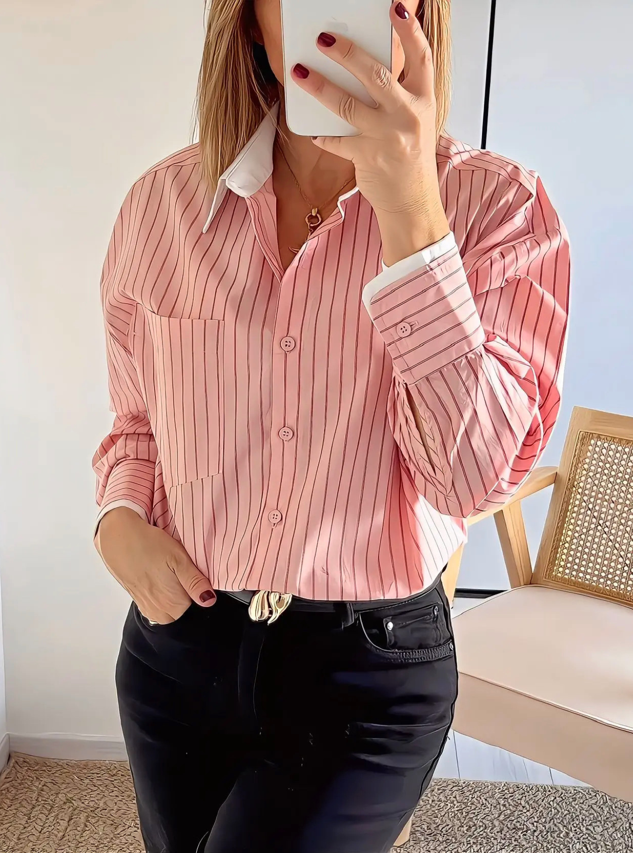 chemise-rose-rayee-femme-leonie