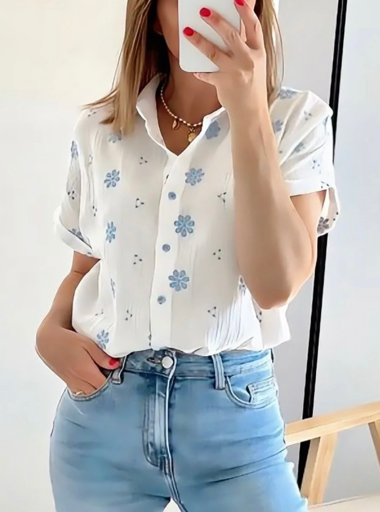 chemise femme Gaby en coton brodé