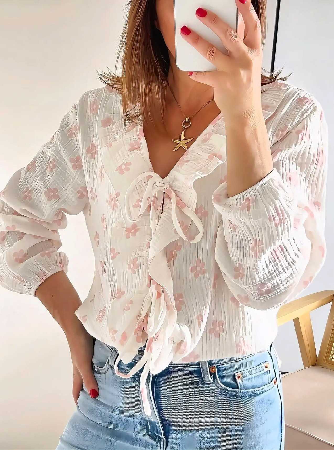 blouse femme Lilou rose en gaze de coton