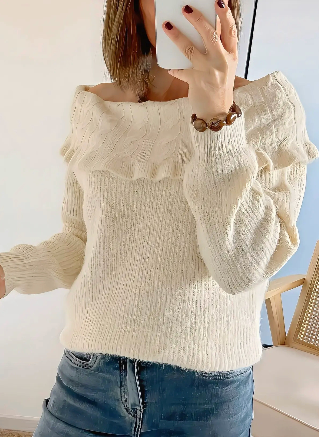 pull femme col bardot Molly