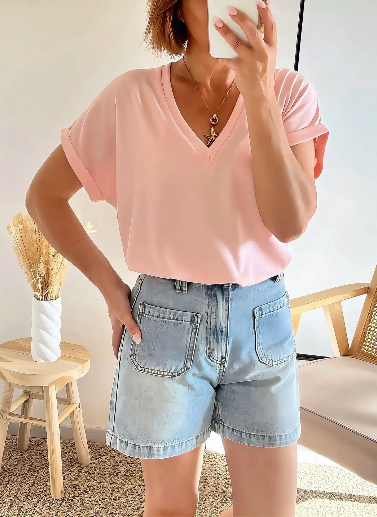 tee-shirt fluide rose femme Simone