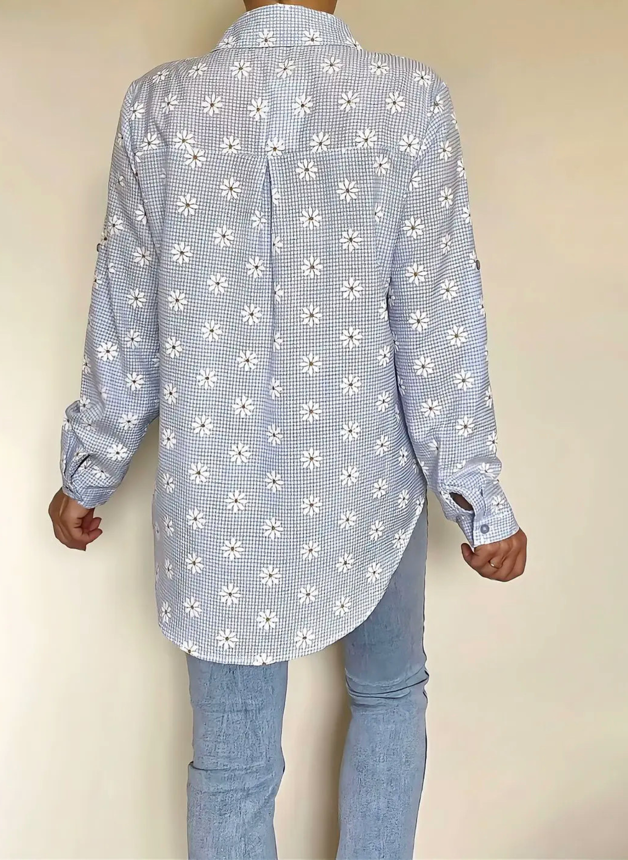 chemise bleue Mallory de dos