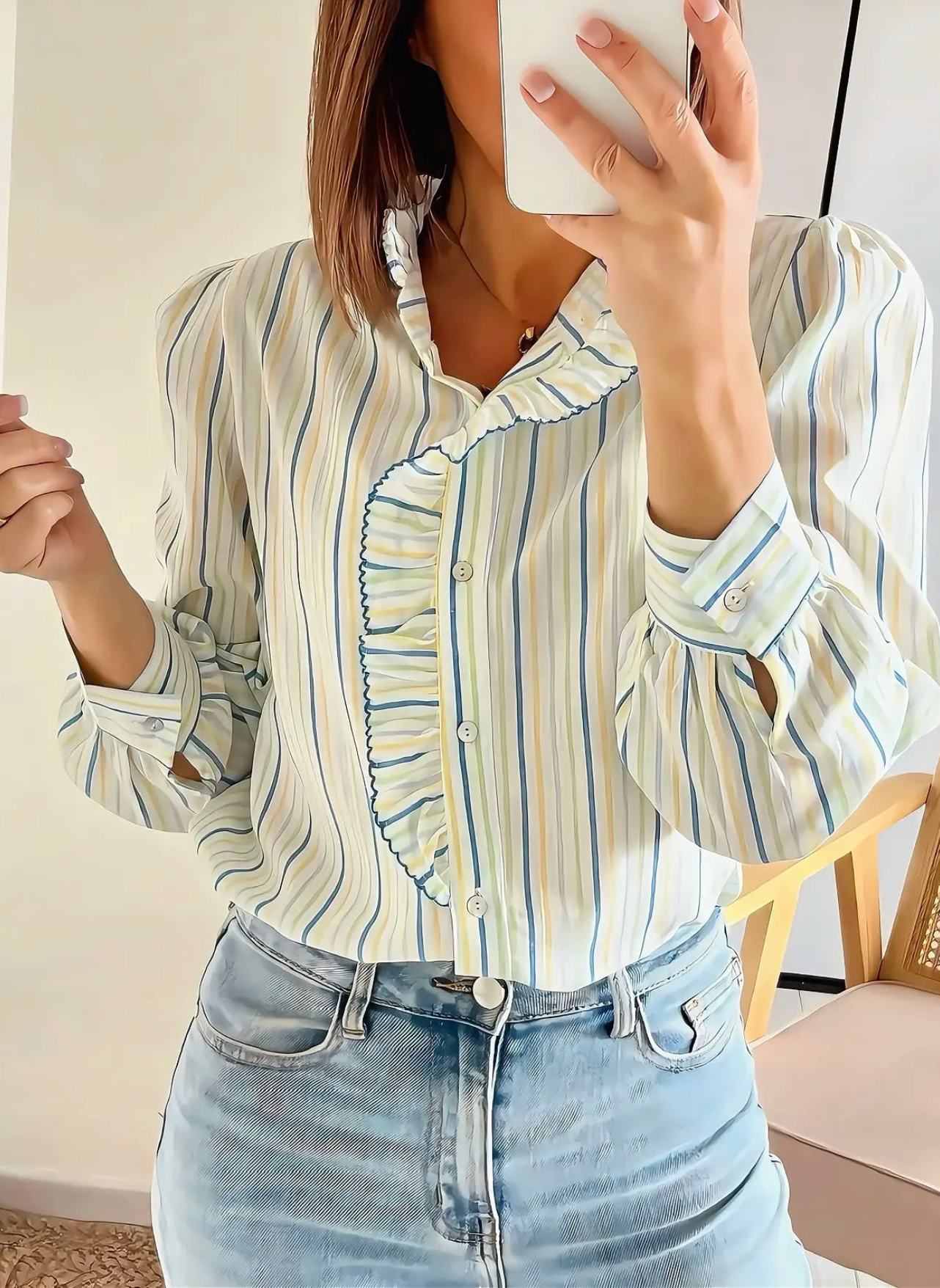chemise femme Marielle avec volants
