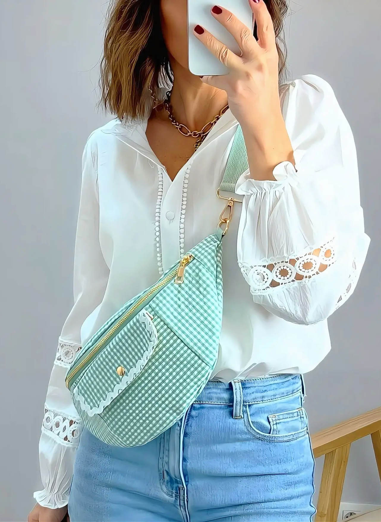 sac banane femme vert