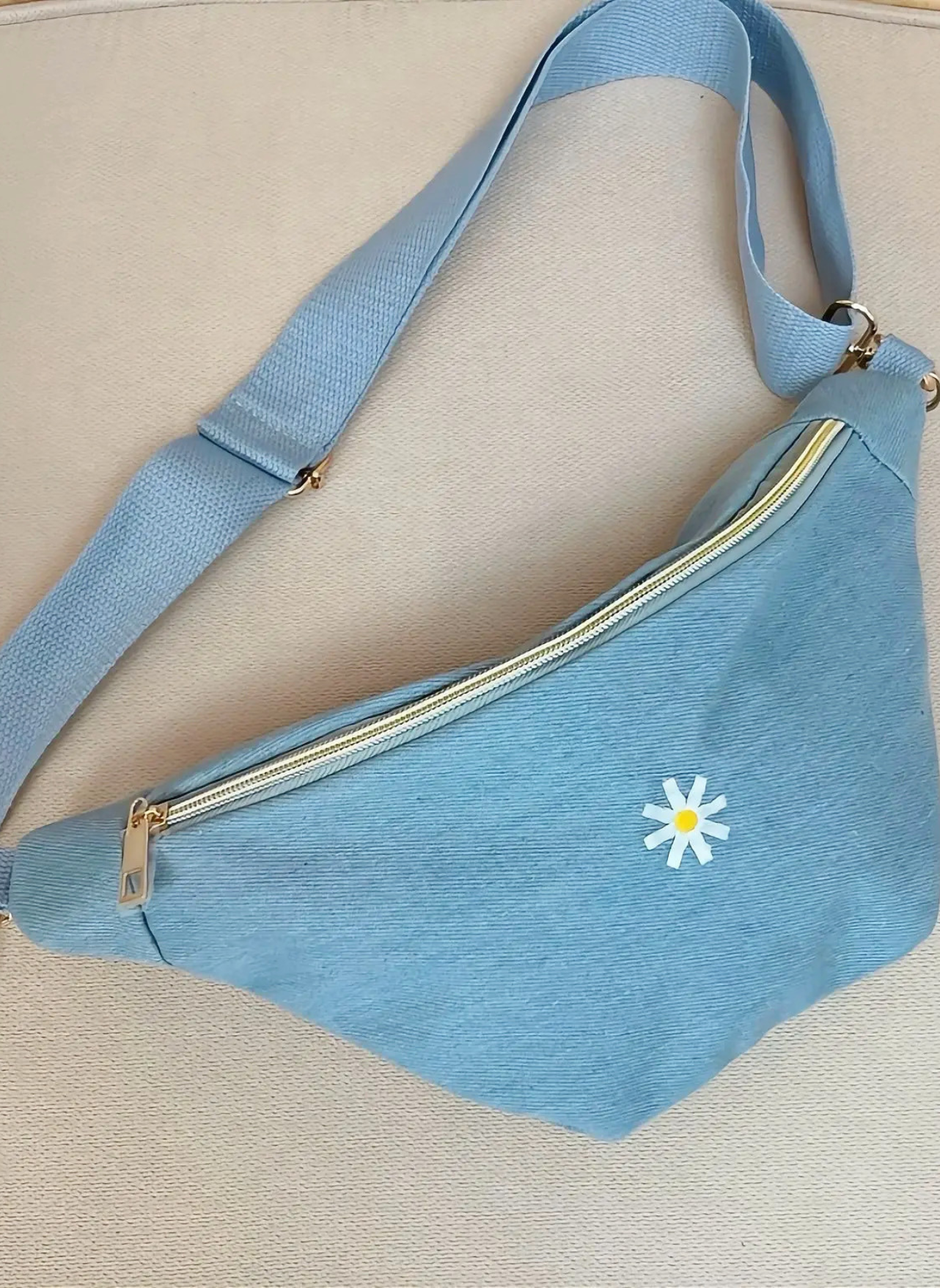sac banane femme bleu jean