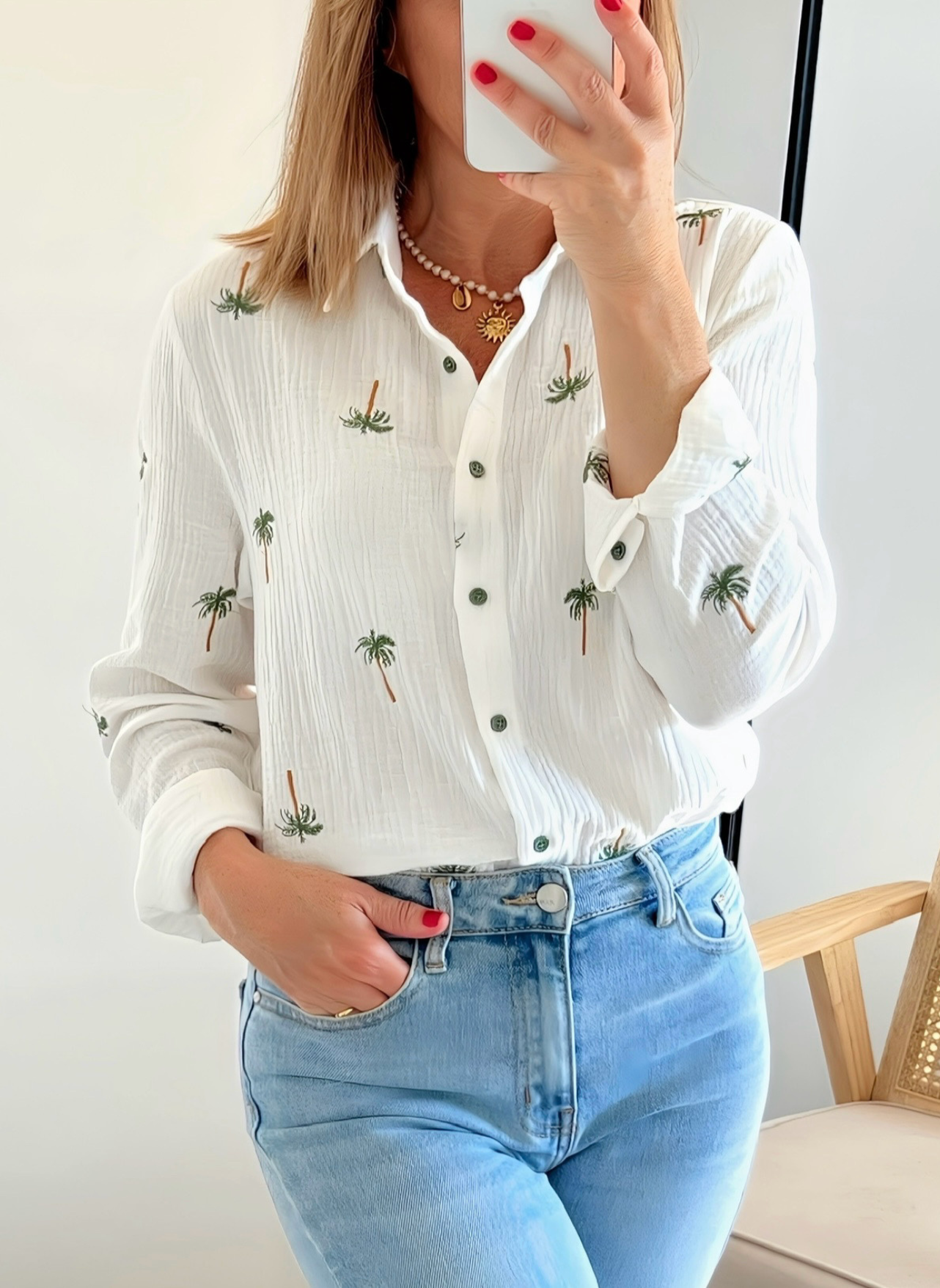 chemise femme motifs palmiers