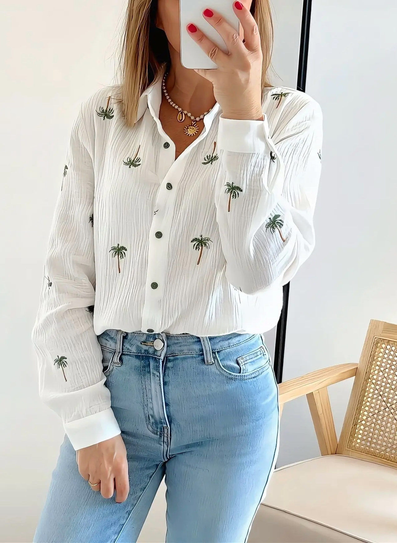 chemise palmiers femme
