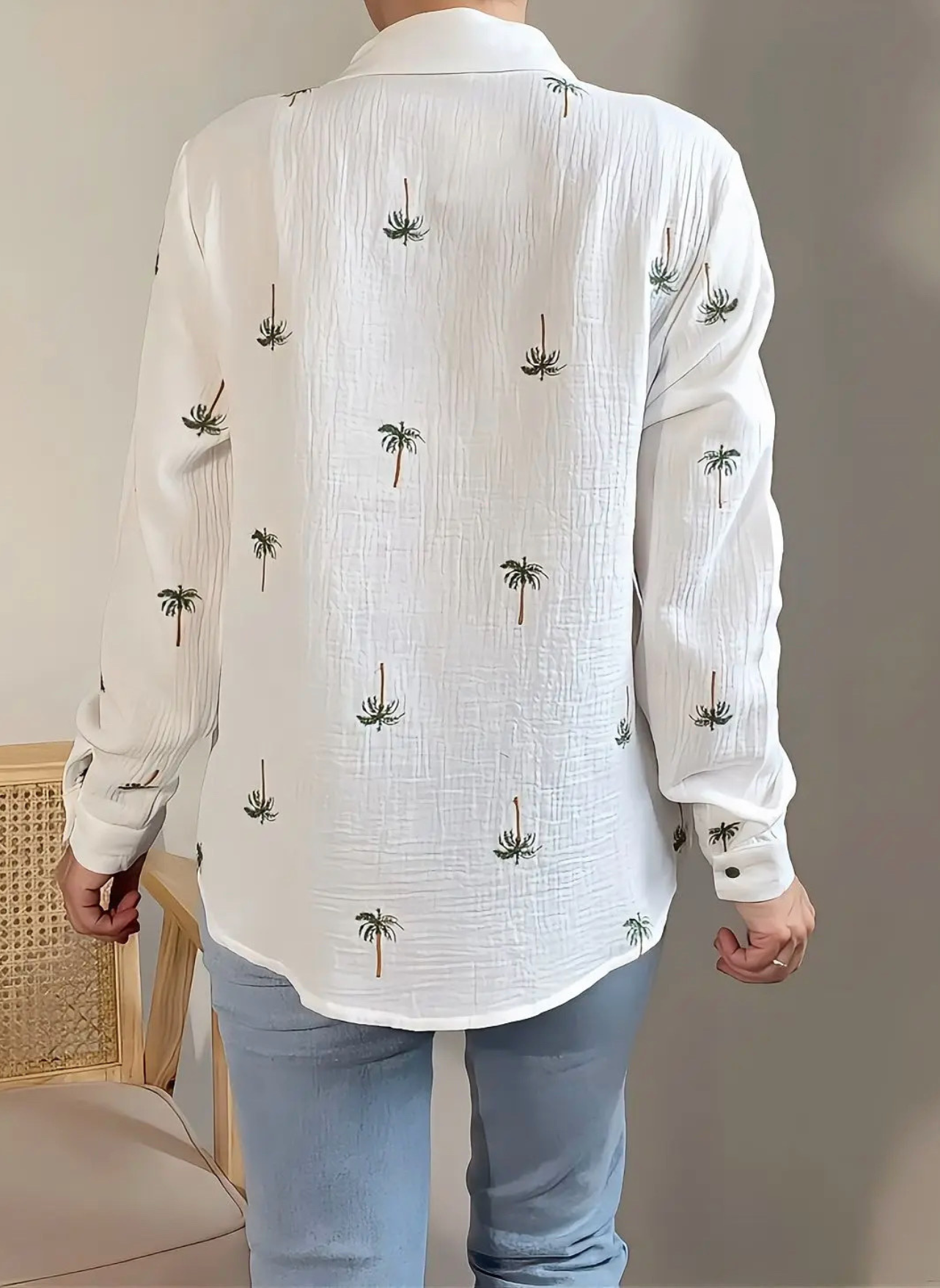 chemise femme palmiers de dos