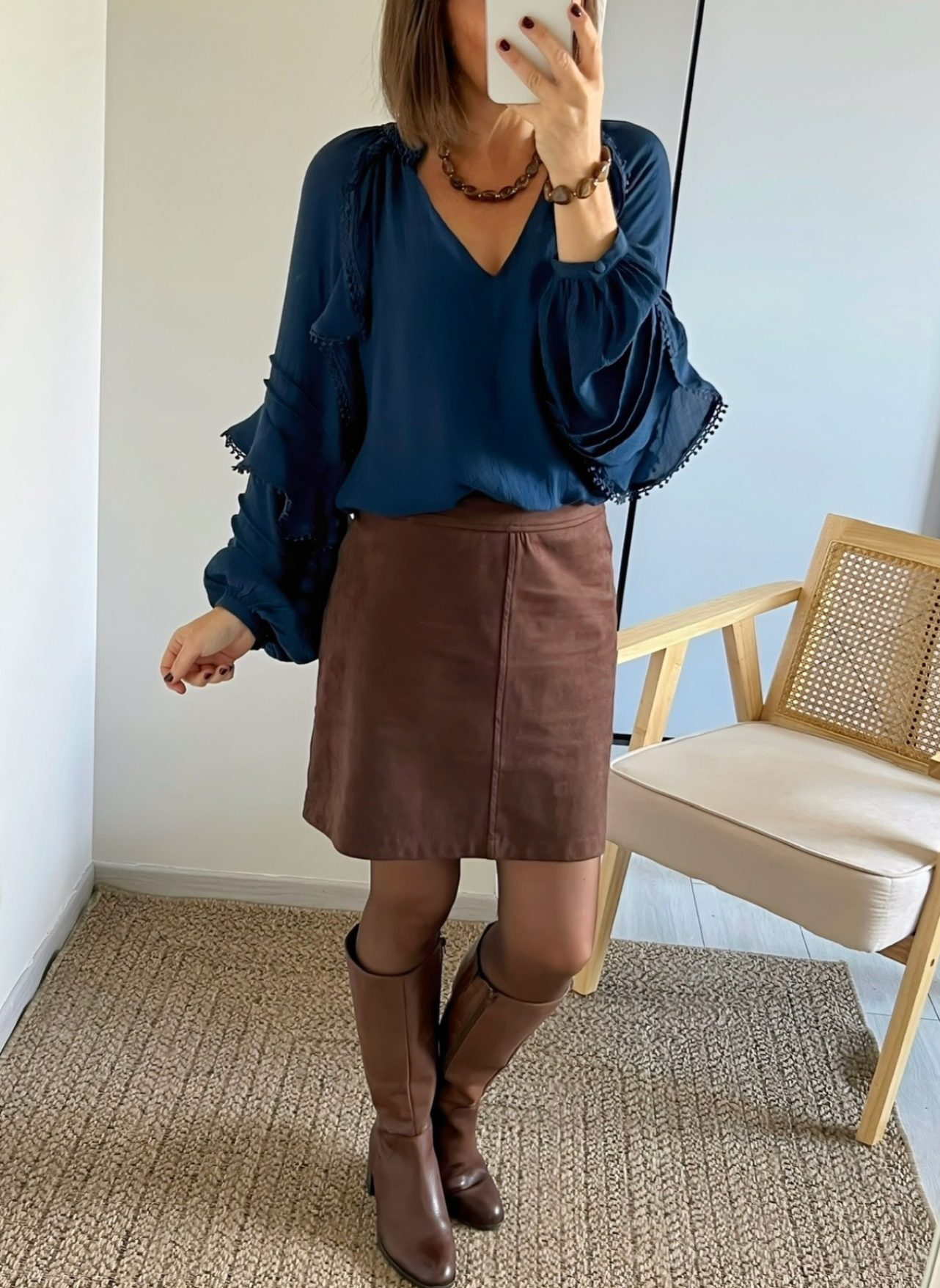 jupe femme suédine Laly choco