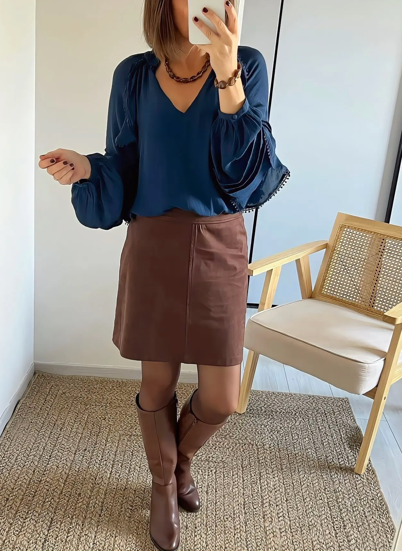 jupe femme suédine marron Laly
