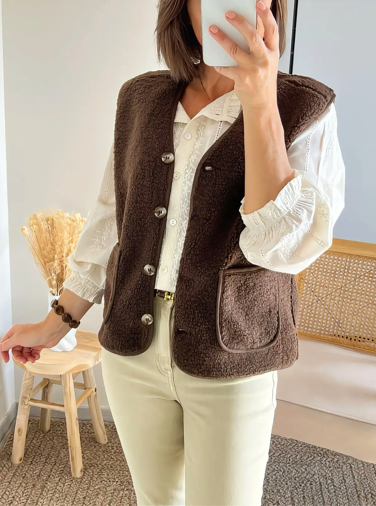 gilet Lennon marron choco sans manches