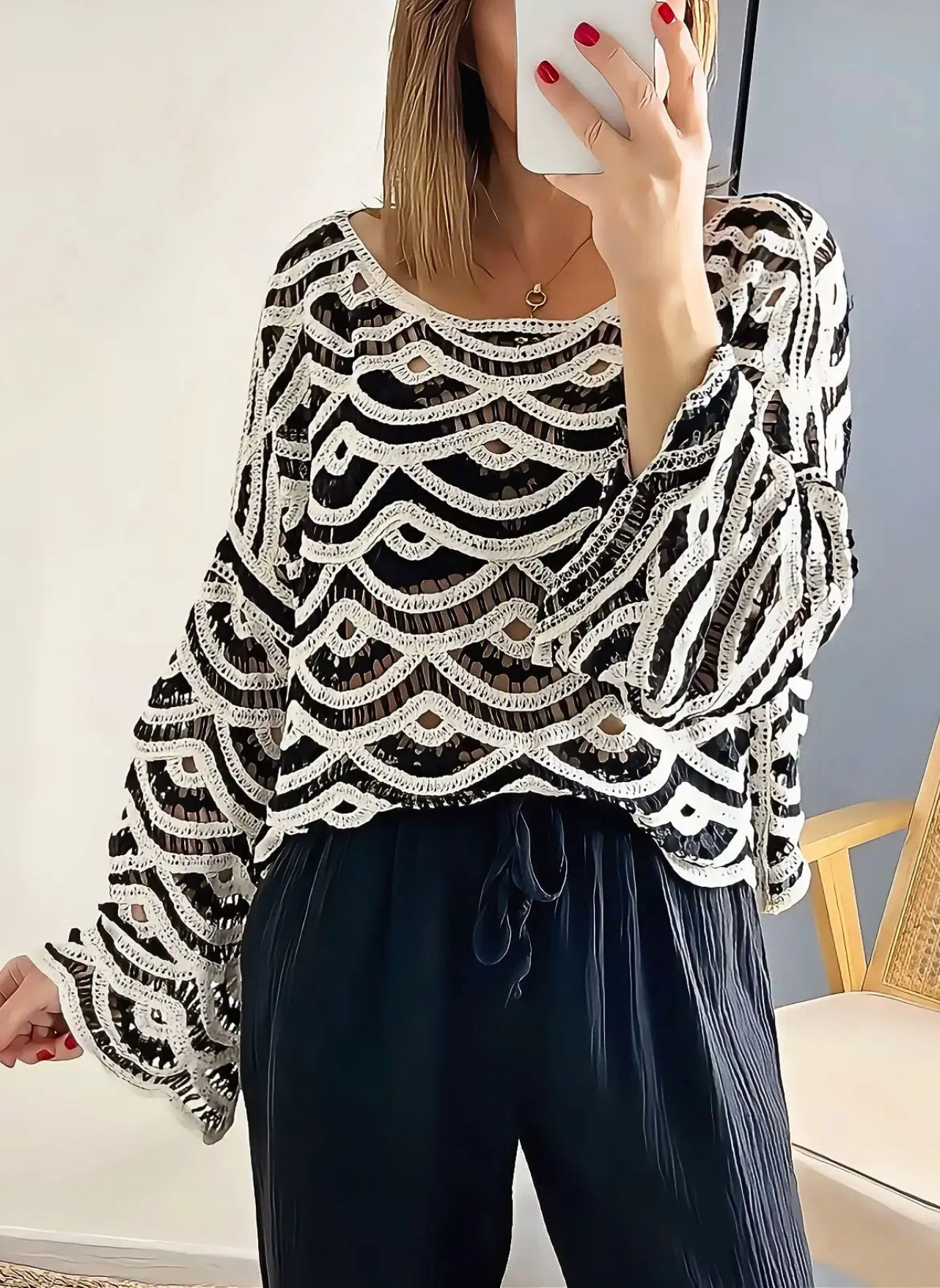 top femme Kelya en crochet