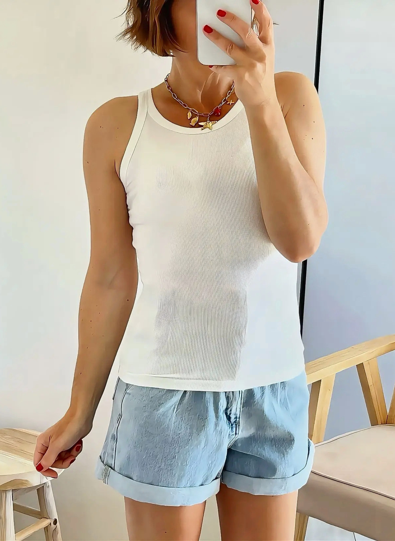 top blanc basique femme Marny