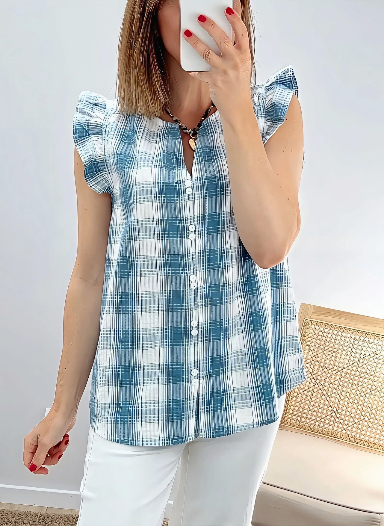 blouse été à carreaux Gina