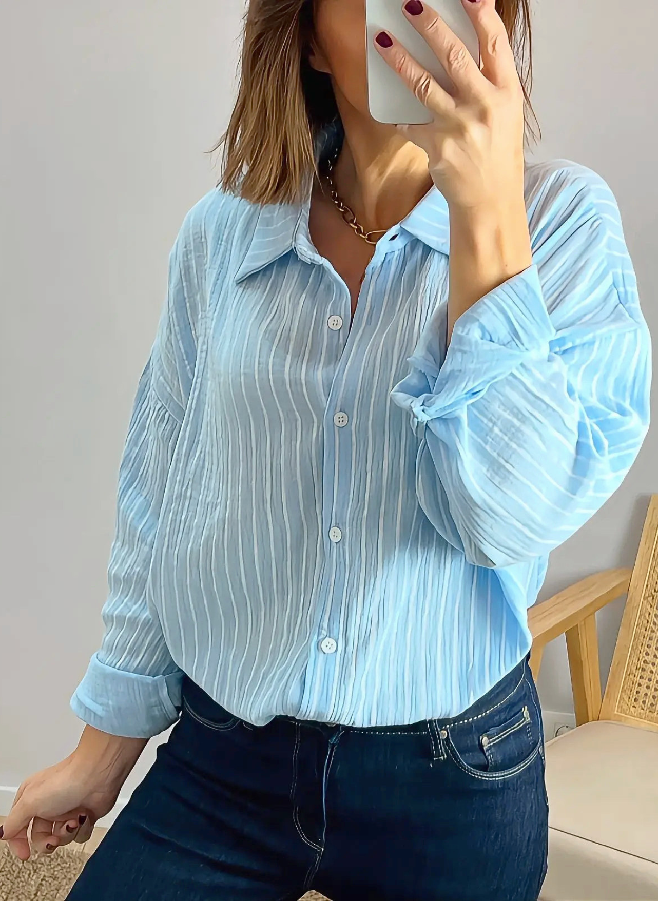 chemise oversize bleue Armelle